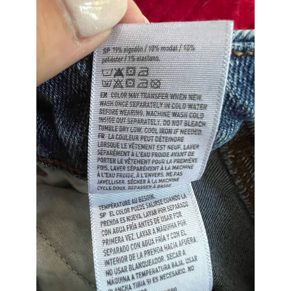 American Eagle Women Distressed Straight Leg Stretch Curvy Mom Jeans Blue Size 4 - Picture 10 of 11